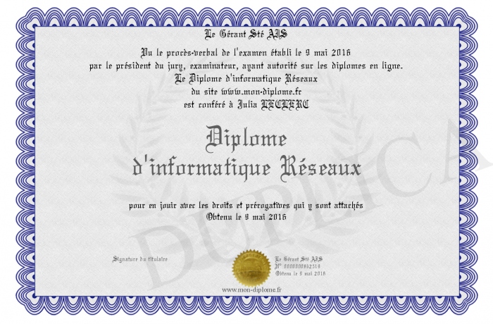 diplome 9 mai